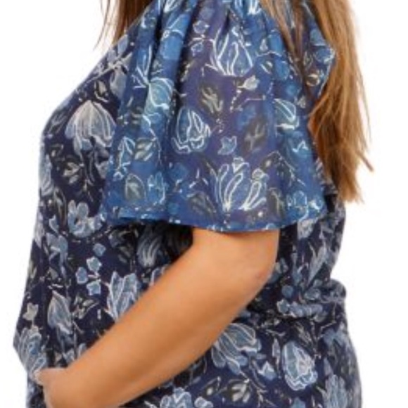 🔥2XHP🔥NWT Lucky Brand floral peasant career top - Picture 2 of 8